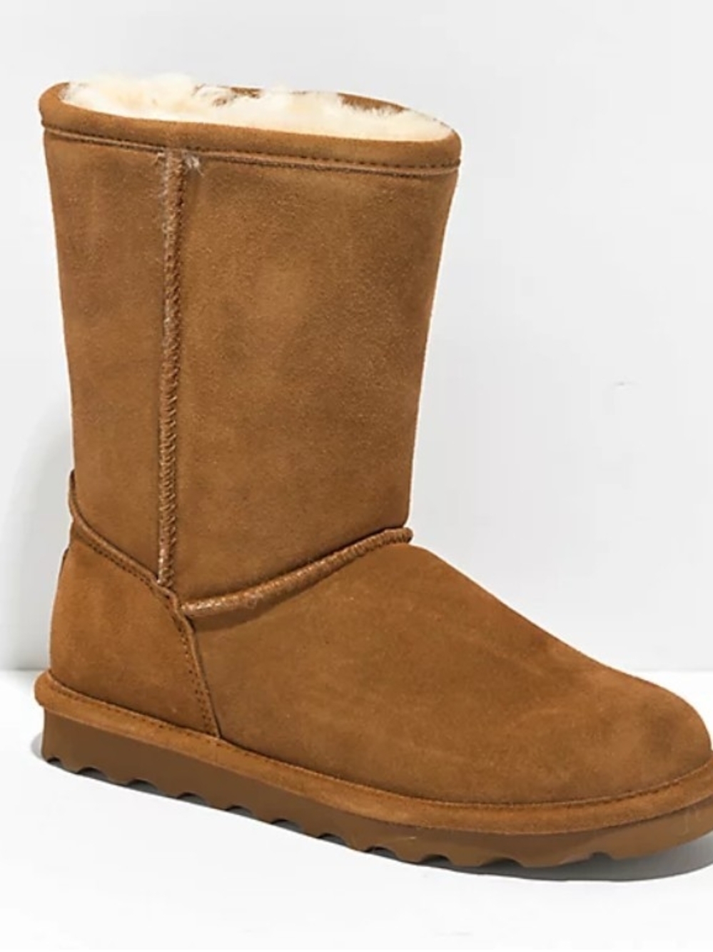 Classic Women's Shearling Lined Suede Boot - Chestnut